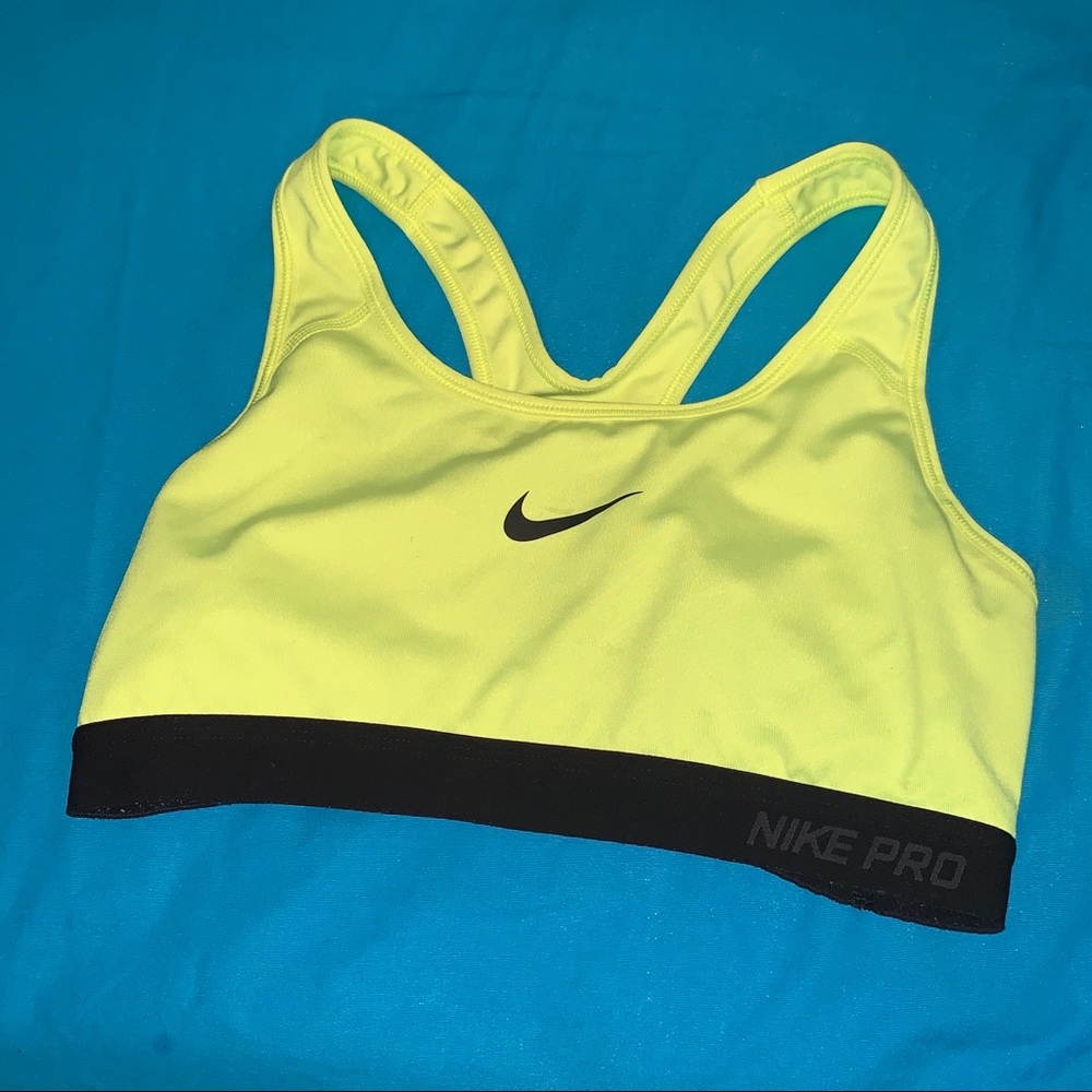 NEON YELLOW NIKE SPORTS BRA
